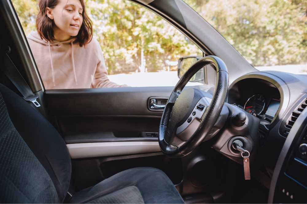 woman locked out of car